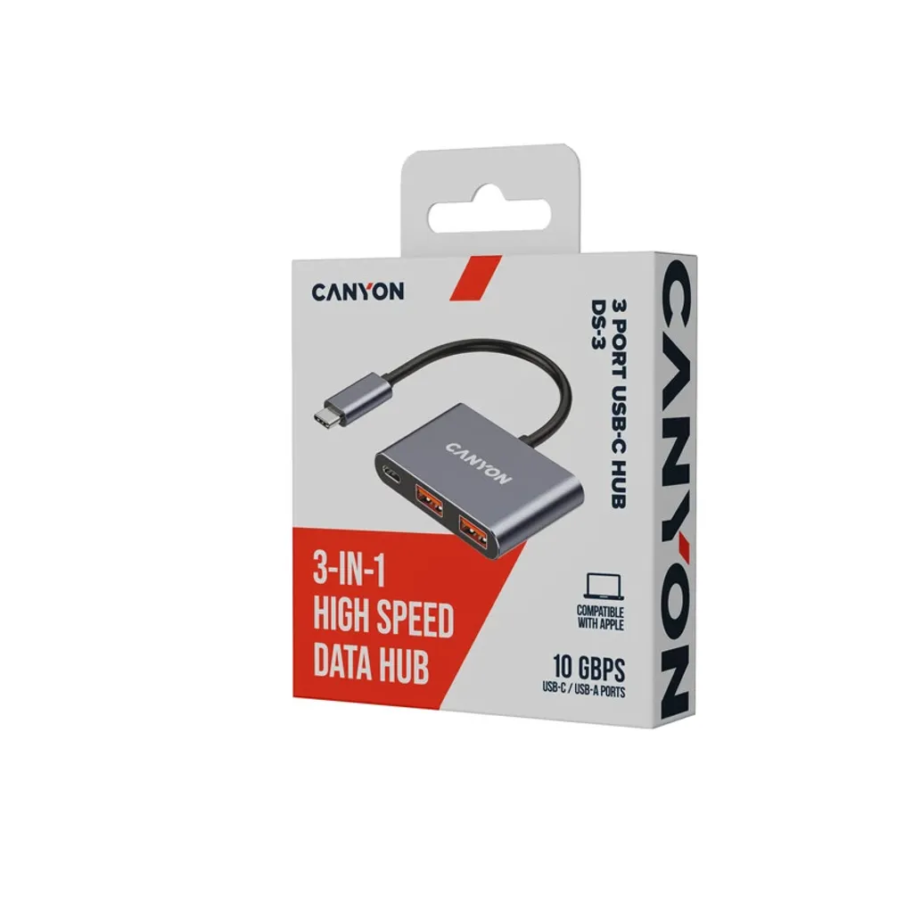 USB-хаб Canyon DS-3 3in1 USB-C Dark Grey (CNS-TDS3) фото