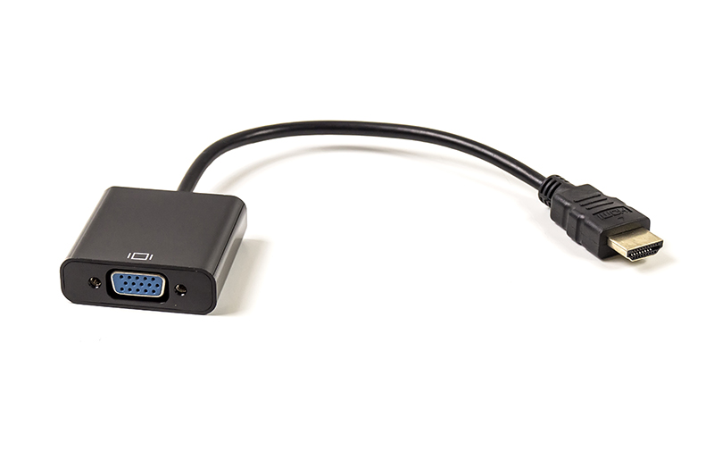 картинка Кабель-переходник PowerPlant HDMI - VGA, 0.15m, позолоченные коннекторы, черный от магазина itmag.kz