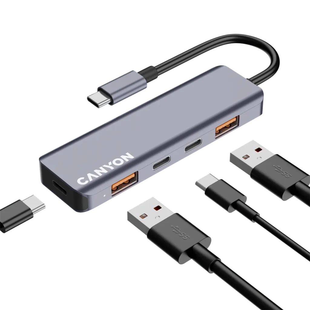 USB-хаб Canyon DS-18 5in1 USB-C Grey (CNS-TDS18) фото