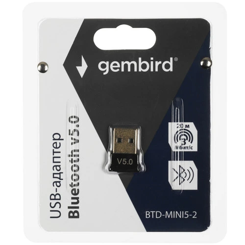 Bluetooth USB adapter Gembird, Bluetooth v5.0, 10m (BTD-MINI5-2) фото