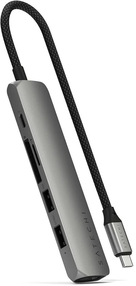 Картридер / USB-хаб Satechi 6-in-1 USB-C Slim Multiport Adapter - Space Grey (ST-P6SM) фото