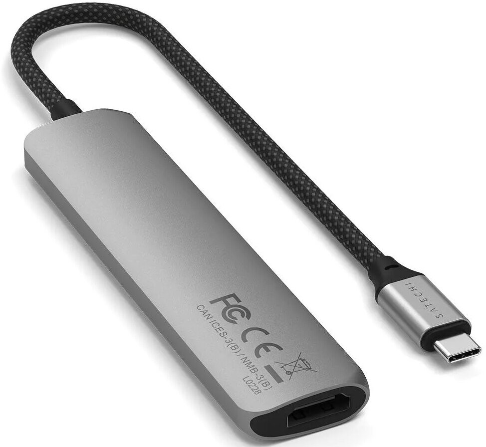 Картридер / USB-хаб Satechi 6-in-1 USB-C Slim Multiport Adapter - Space Grey (ST-P6SM) фото