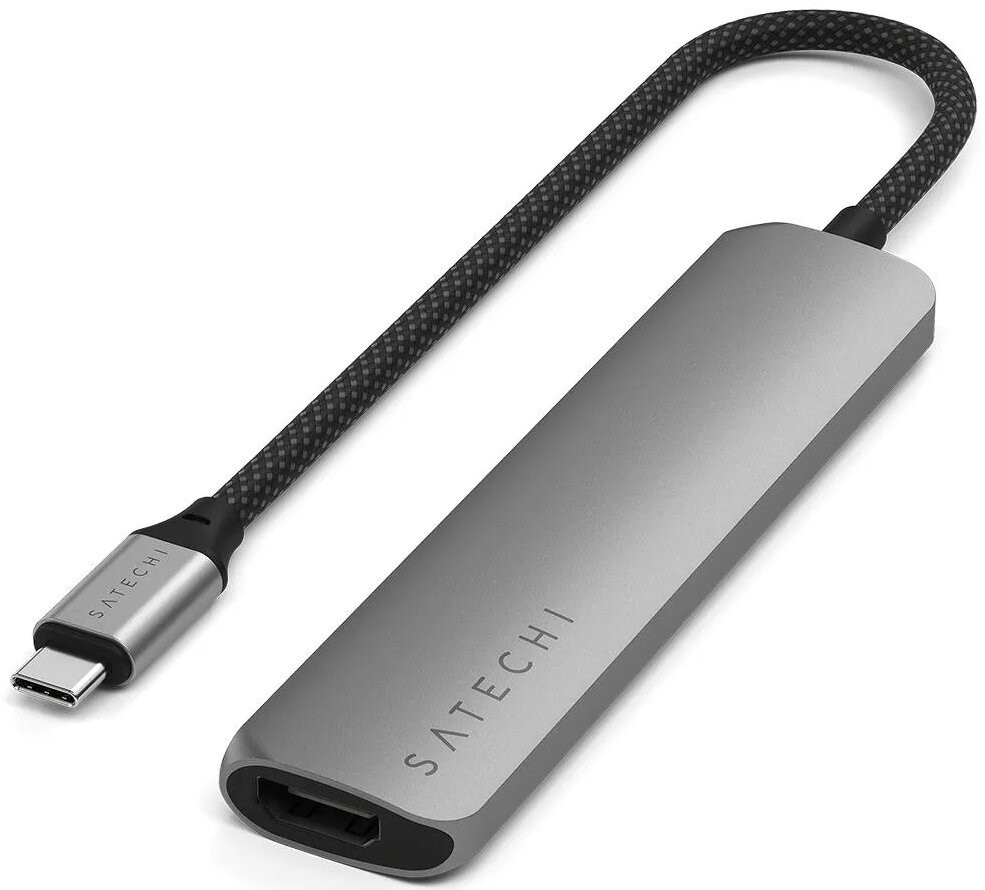 Картридер / USB-хаб Satechi 6-in-1 USB-C Slim Multiport Adapter - Space Grey (ST-P6SM) фото