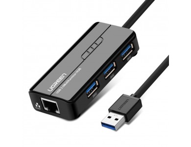 Конвертер сигнала UGREEN 20265 USB 3.0 Hub with Gigabit Ethernet Adapter (20265) фото