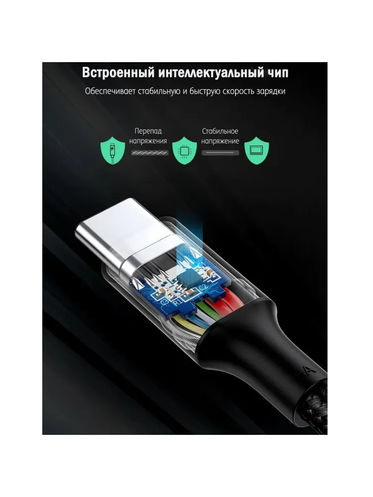 Кабель Ugreen US316, USB-C 100W, 1.5m - Space Gray (70428) фото