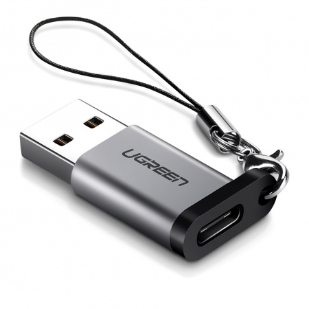 картинка Адаптер UGREEN US276 USB 3.0-A to USB-C M/F, 50533, Gray от магазина itmag.kz