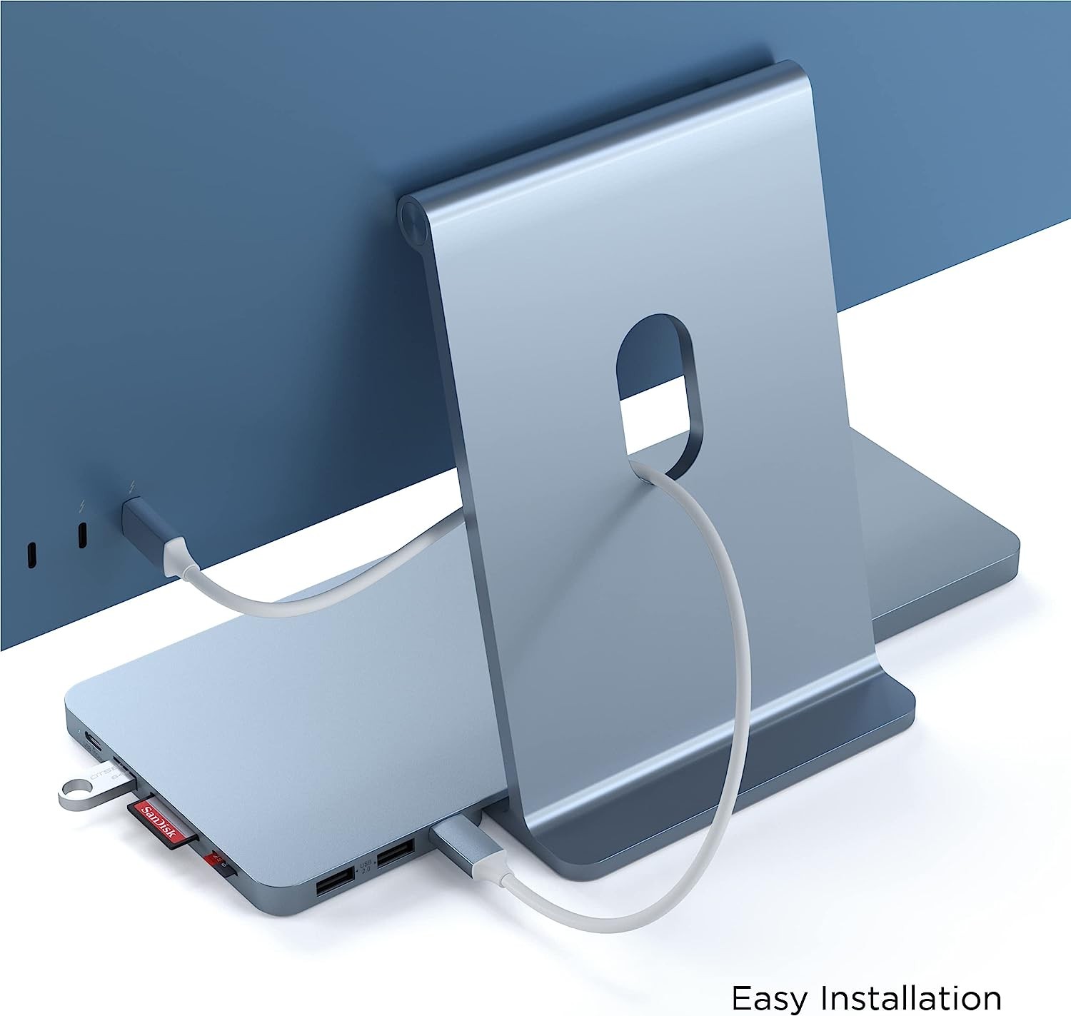 Картридер / USB-хаб Satechi Slim Dock for iMac - Blue (ST-UCISDB) фото