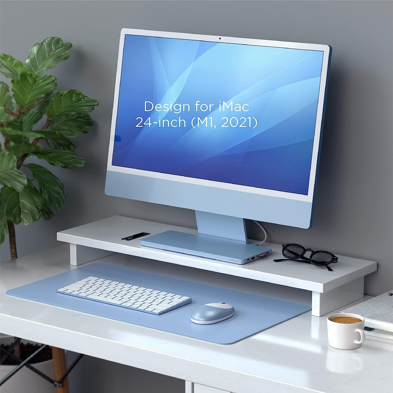Картридер / USB-хаб Satechi Slim Dock for iMac - Blue (ST-UCISDB) фото