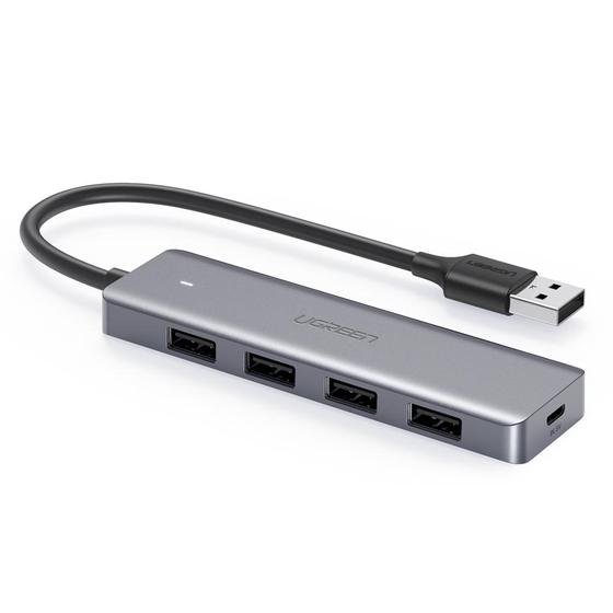 картинка HUB UGREEN CM219 4-Port USB 3.0 Hub + Powered by Micro USB, Metal Plated Shell, Ultra Slim от магазина itmag.kz