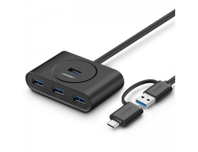  USB Хаб CR113 USB 3.0 A With USB-C Plug 4 Ports HUB 40850 (40850) фото