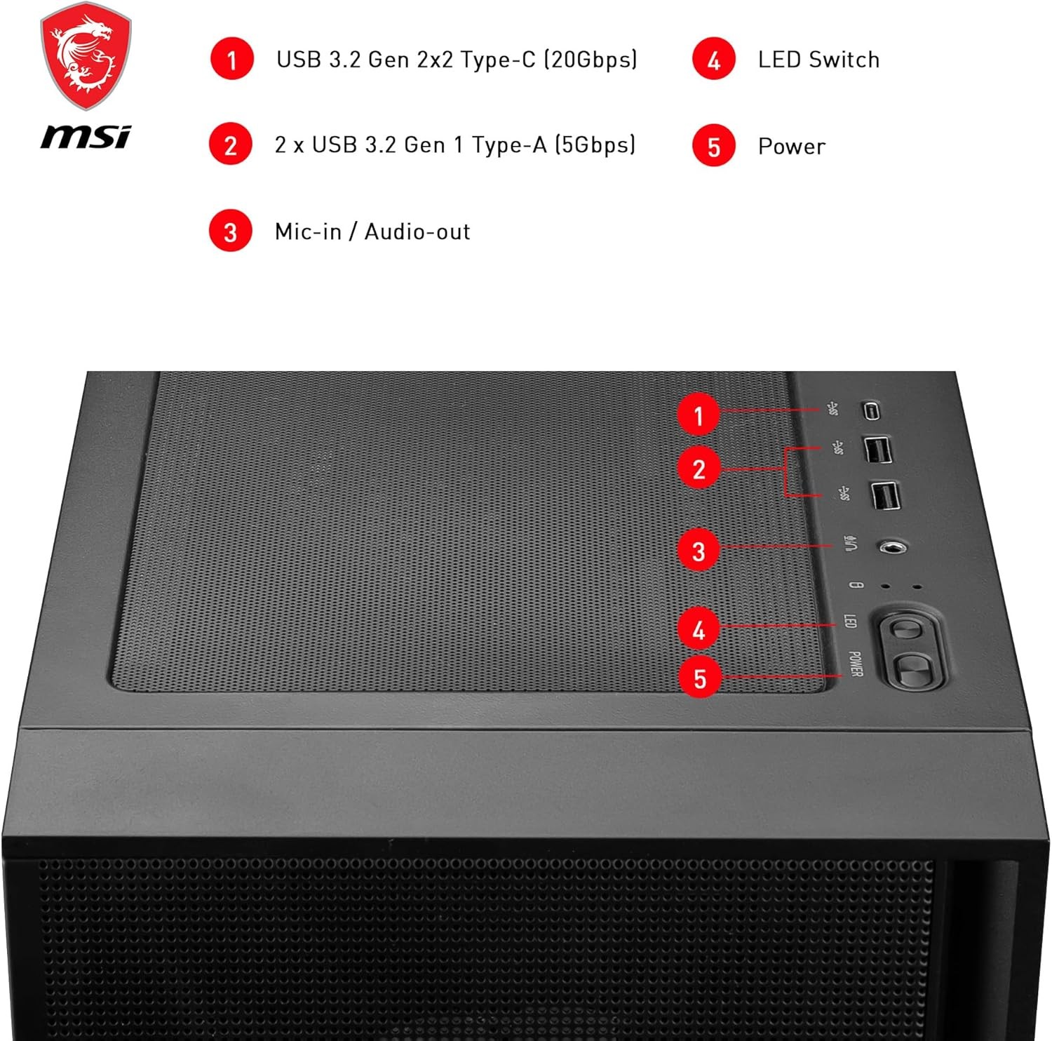 Компьютерный корпус MSI MAG FORGE 321R AIRFLOW (MAG FORGE 321R AIRFLOW) фото