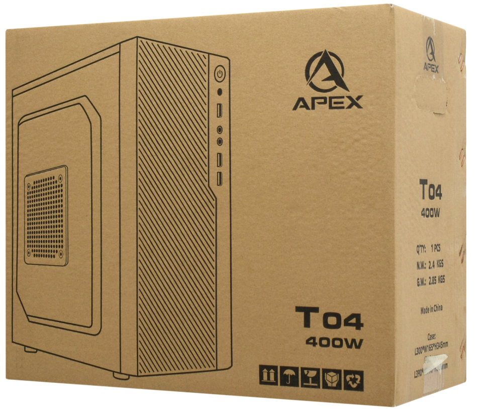 Компьютерный корпус APEX T04, black с Б/П 400W (APEX-T04) фото