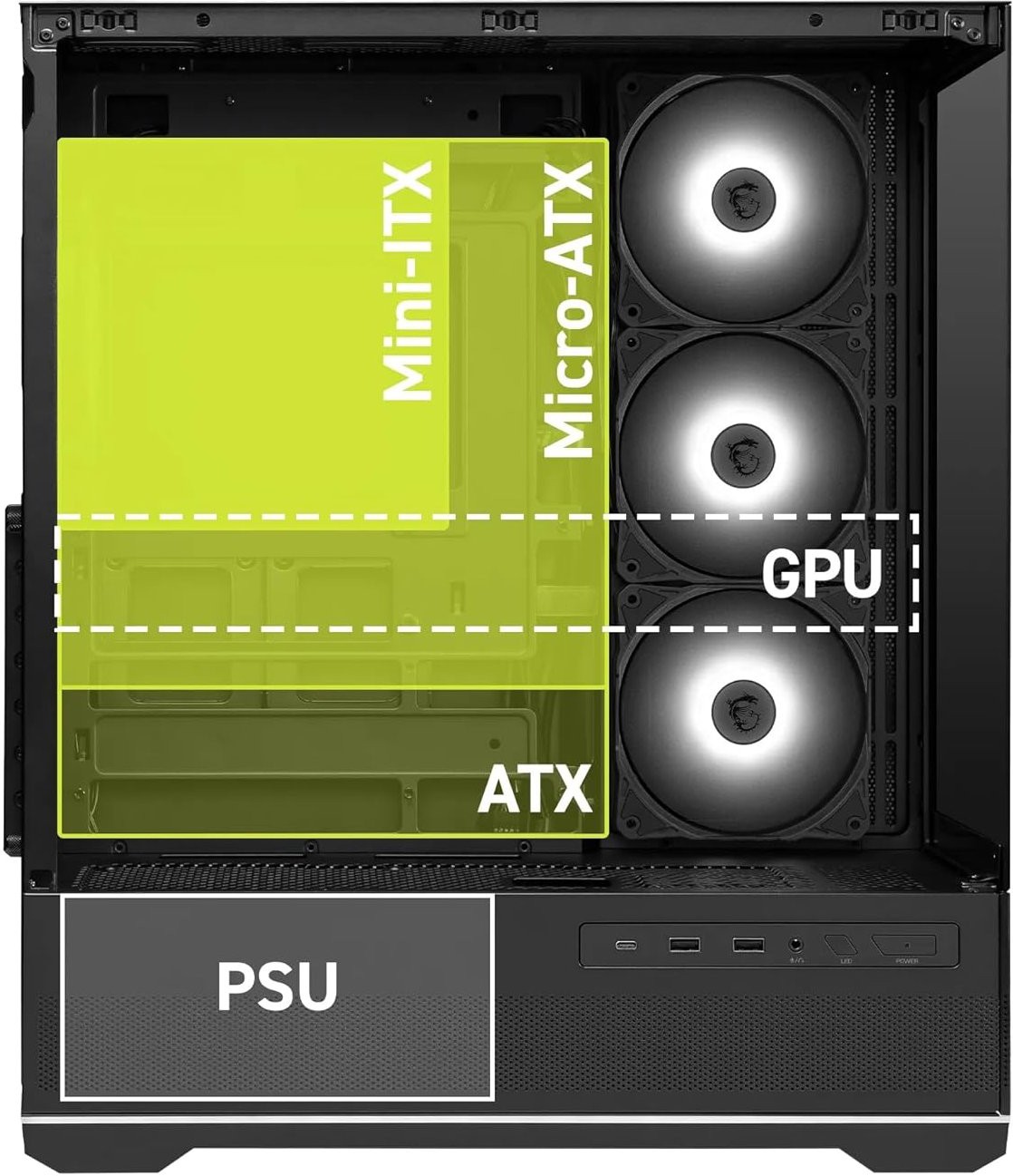 Компьютерный корпус MSI MAG PANO 110R PZ Black (MAG PANO 110R PZ) фото