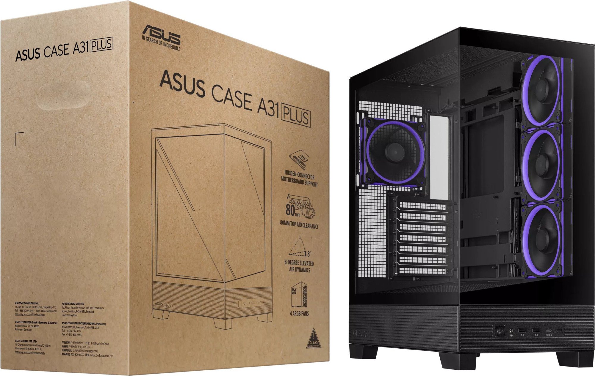 Корпус ASUS A31 PLUS BLACK (A31 PLUS TG ARGB BLACK) фото