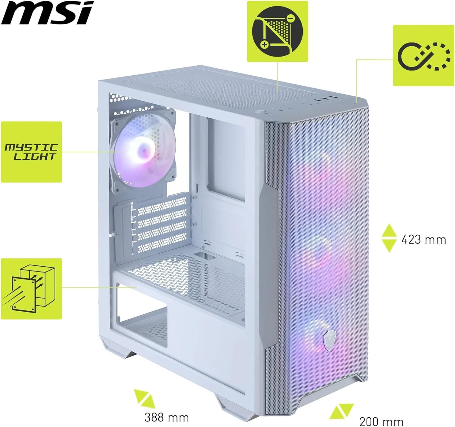 Компьютерный корпус MSI MAG FORGE M100R (MAG FORGE M100R WHITE) фото