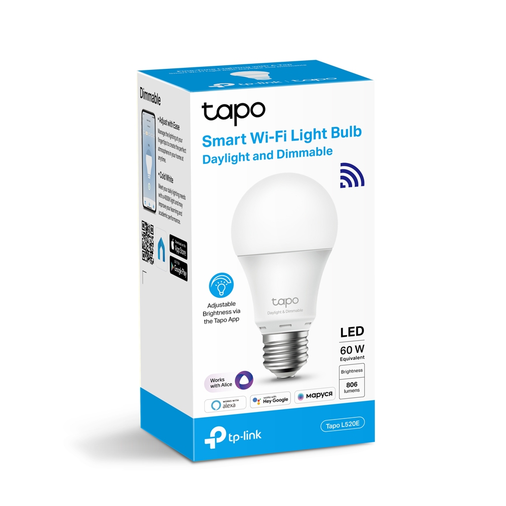 Умная диммируемая Wi-Fi лампа Tapo L520E  (Tapo L520E(EU)) фото
