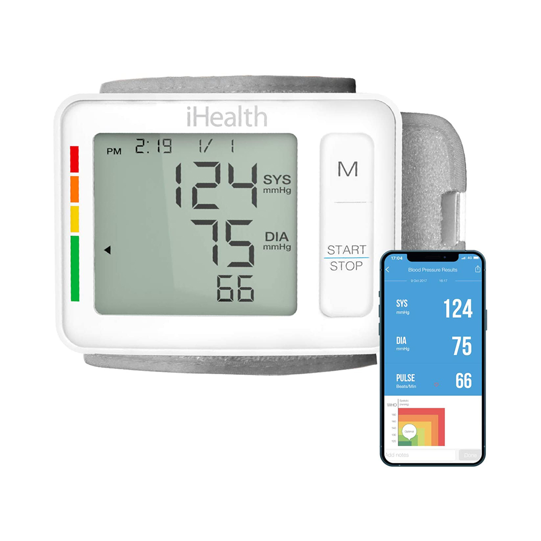 Умный наручный тонометр iHealth PUSH Wrist Smart Blood Pressure Monitor CONNECTABLE (KD-723) фото
