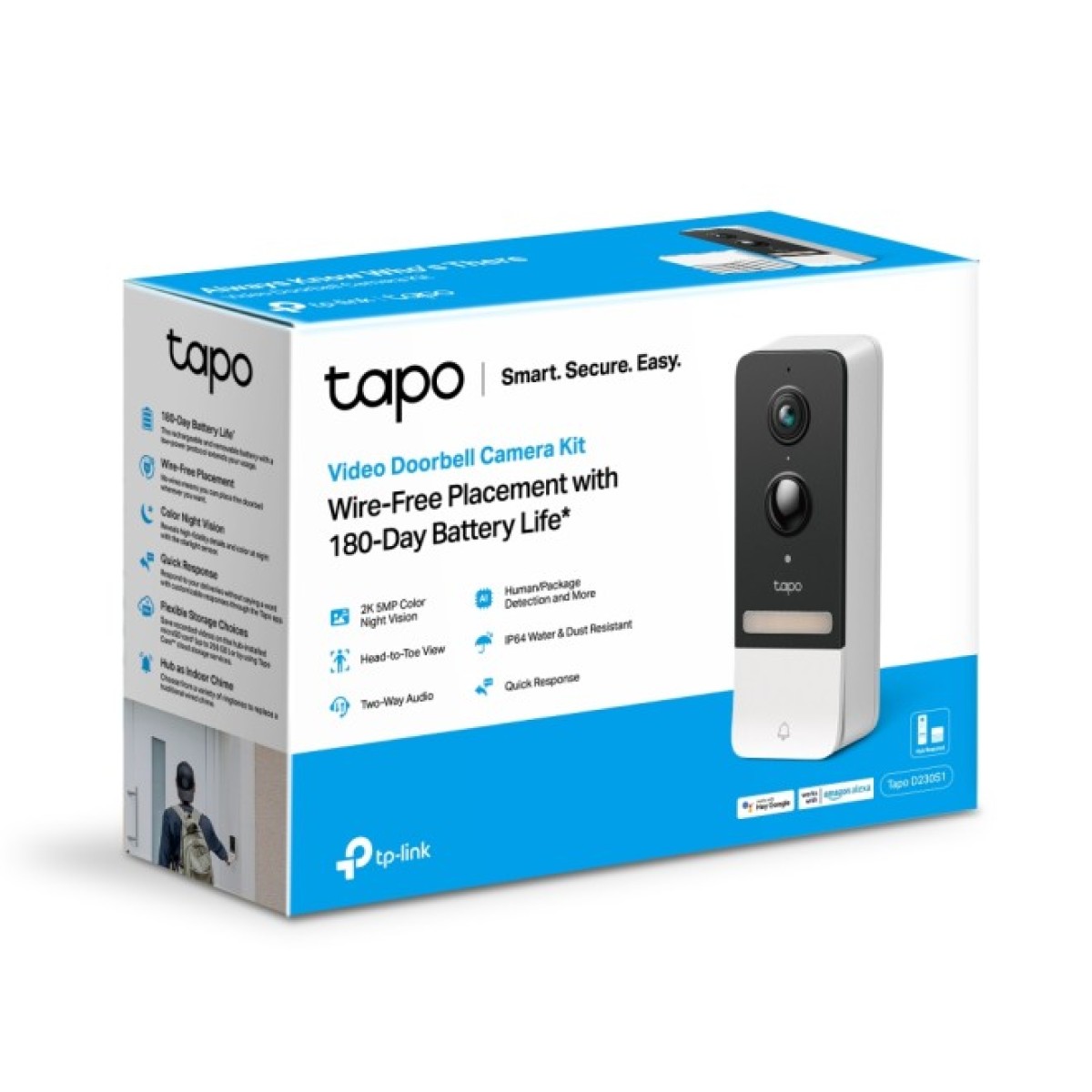 Умный дверной звонок с питанием от аккумулятора Tapo D230S1 (Tapo D230S1(EU)) фото