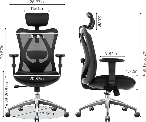 Кресло офисное Sihoo M18-025, Black (M18-025/M18-N107) фото