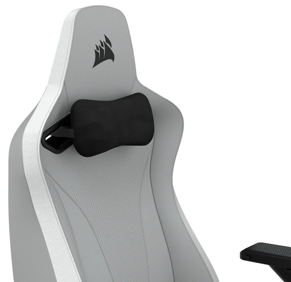 Игровое кресло Corsair TC200 Leatherette - Light Grey/White (CF-9010045-WW) фото