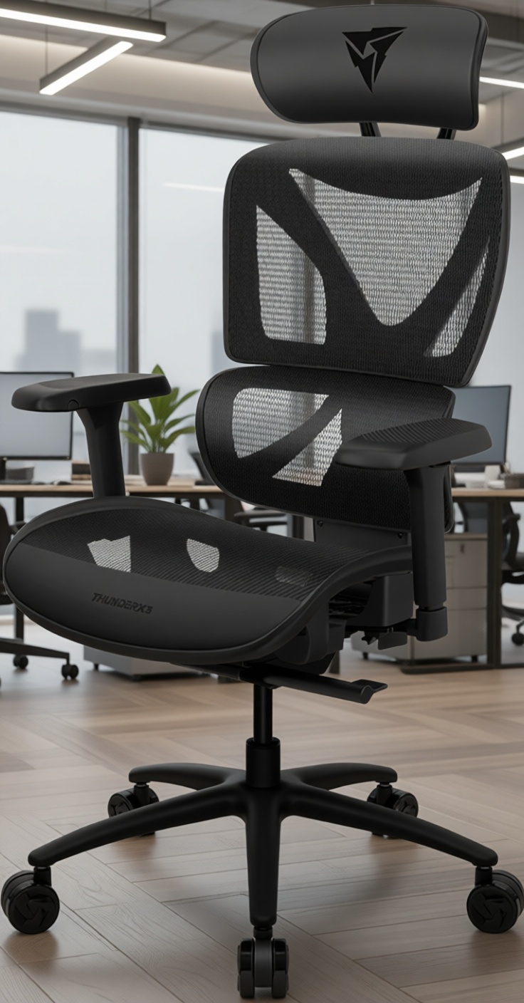 Кресло офисное ThunderX3 XTC-Mesh, Black (XTC-MESH BLACK) фото