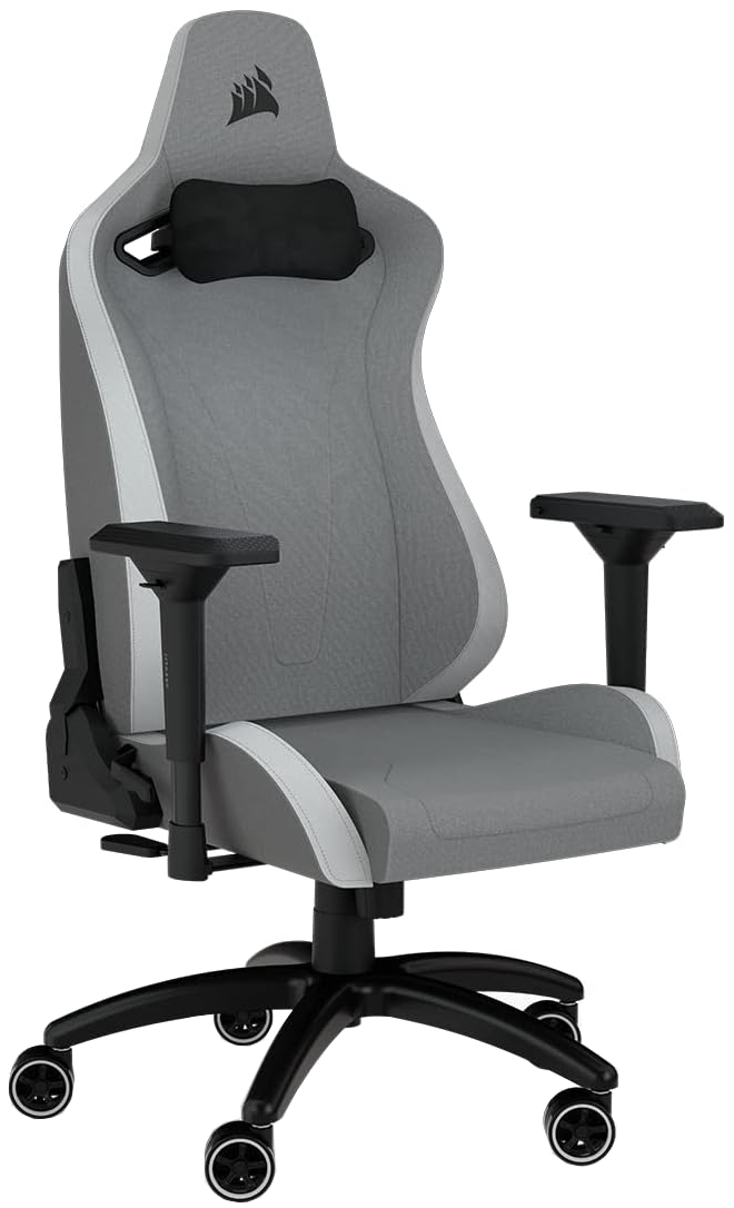 Игровое кресло Corsair TC200 Soft Fabric - Light Grey/White (CF-9010048-WW) фото