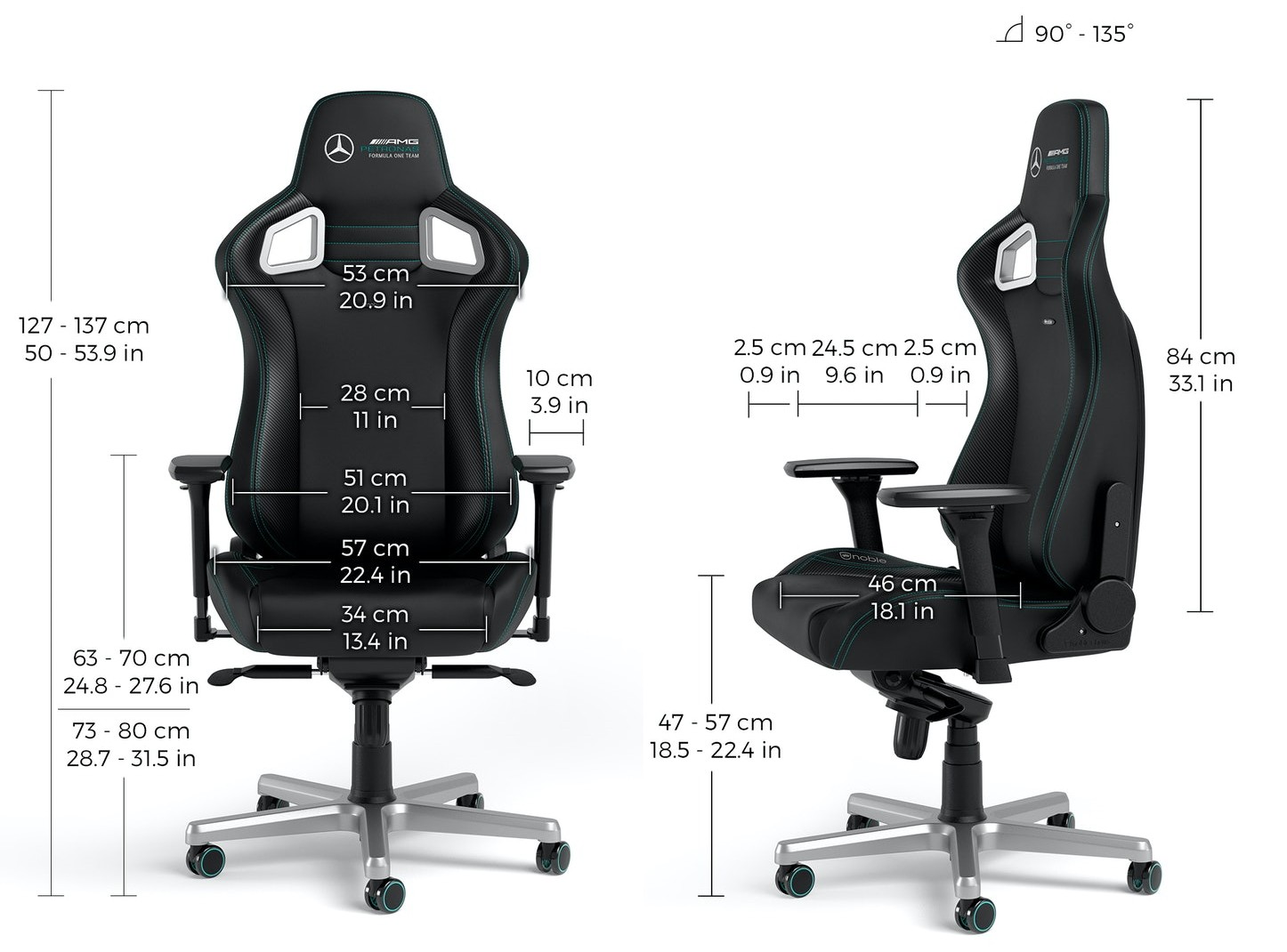 Игровое кресло Noblechairs EPIC Mercedes - AMG Petronas (PGW-NB-EGC-001) фото