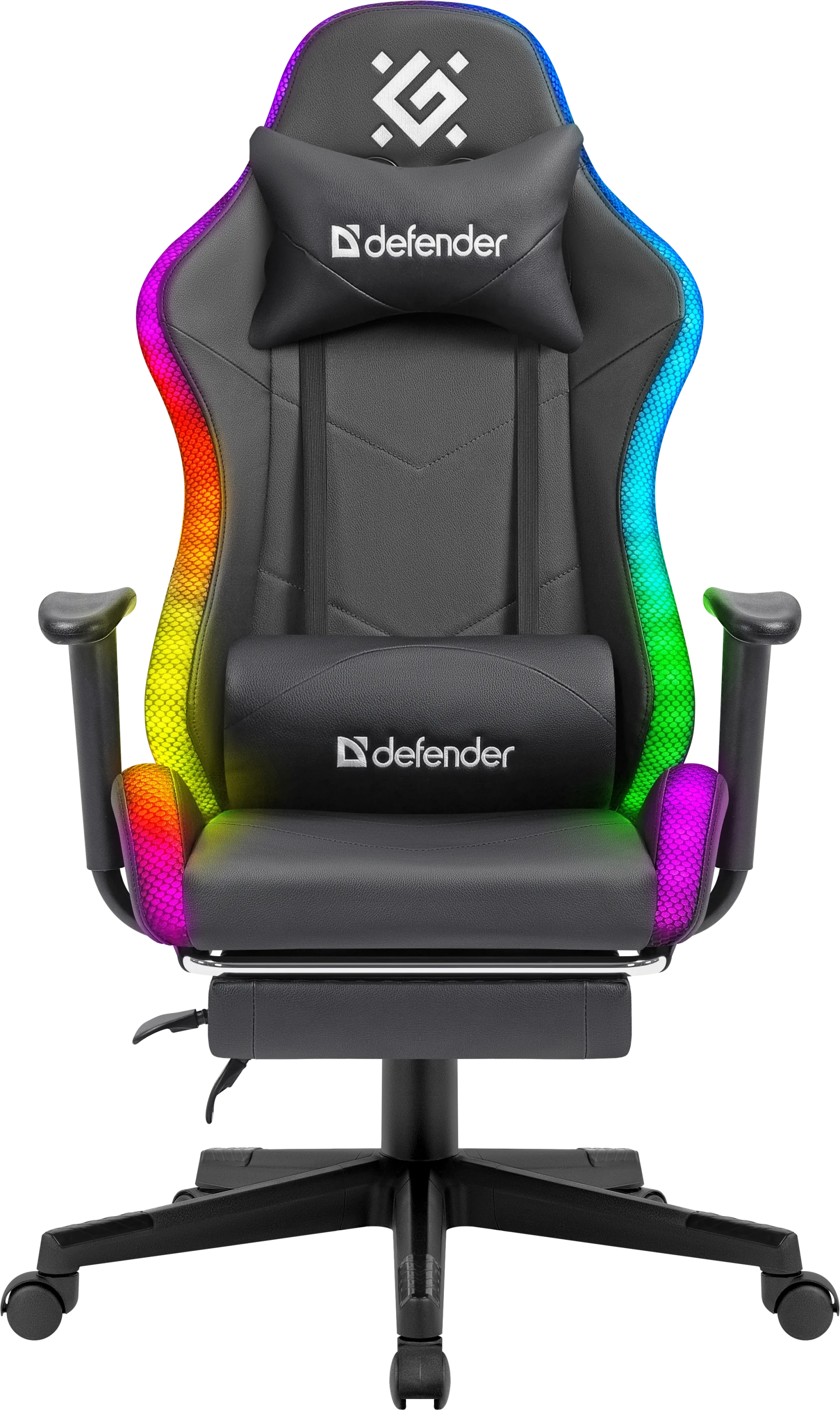 Игровое кресло Defender Watcher (M) RGB, подставка под ноги, черный (64334) фото