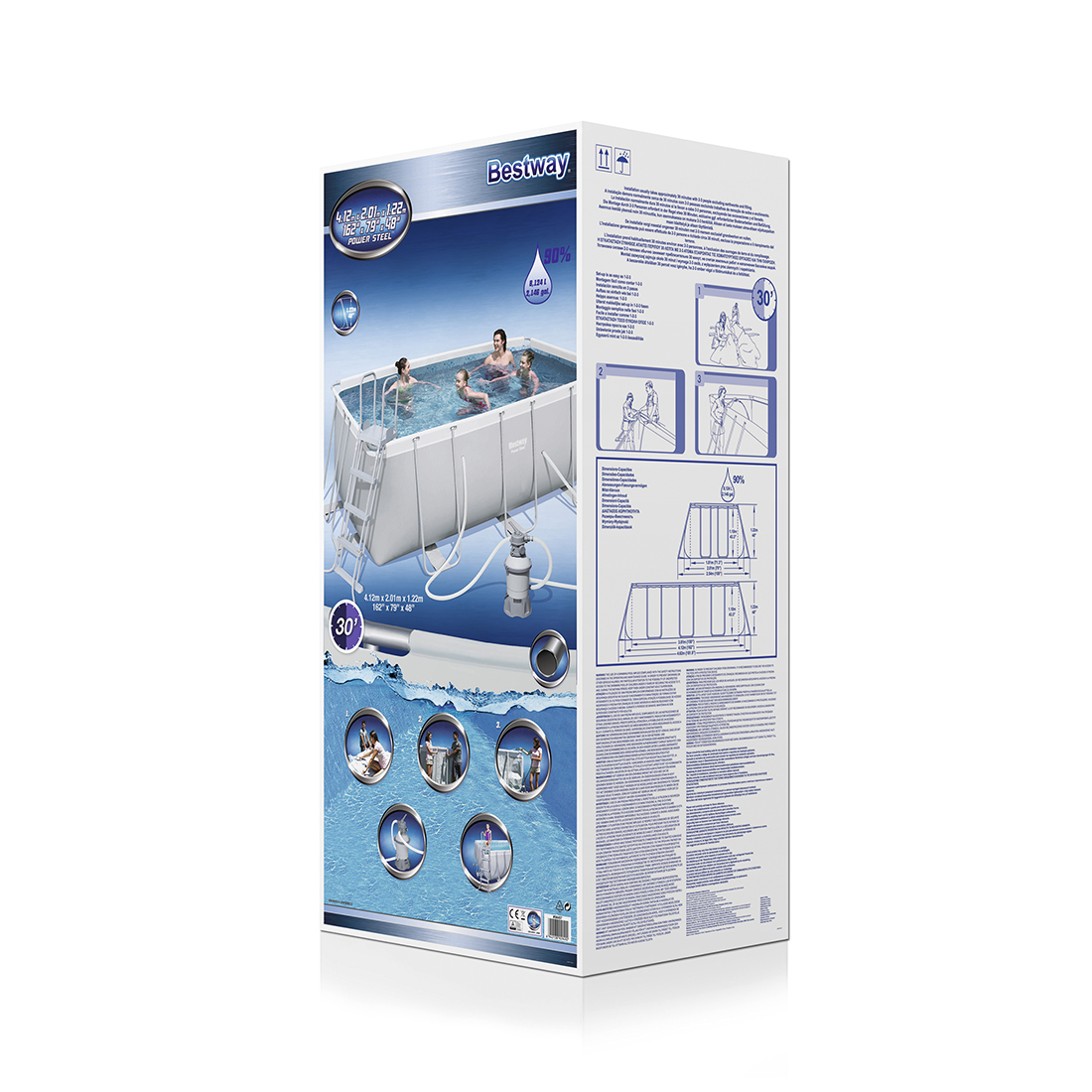 Бассейн каркасный Bestway Power Steel Rectangular (56457) фото