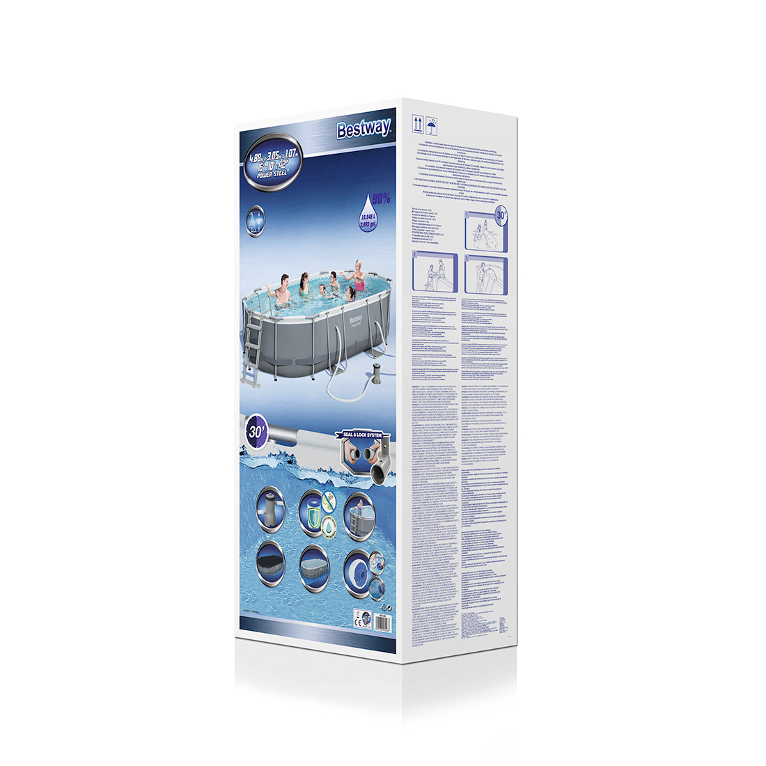 Бассейн каркасный Bestway Power Steel Oval (56448) фото