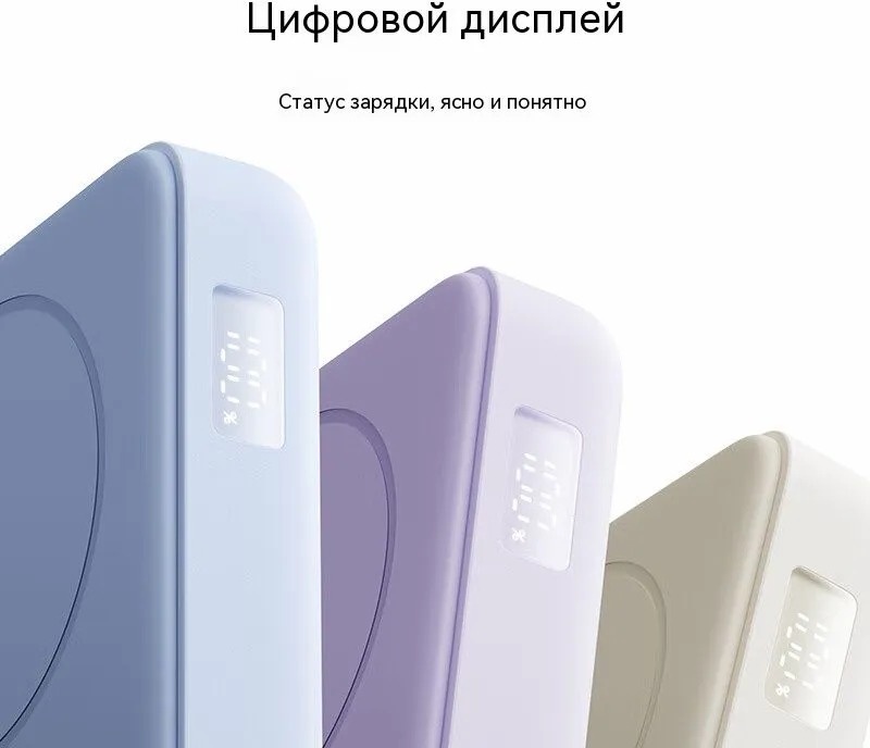 Портативный внешний аккумулятор Xiaomi Magnetic Power Bank 10000 with Built-in Stand - Purple (WPB1007Z) (WPB1007Z-PUR) фото