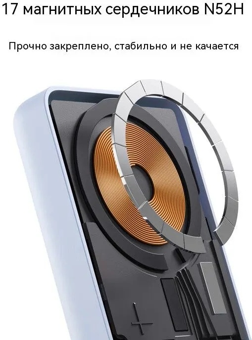 Портативный внешний аккумулятор Xiaomi Magnetic Power Bank 10000 with Built-in Stand - Purple (WPB1007Z) (WPB1007Z-PUR) фото