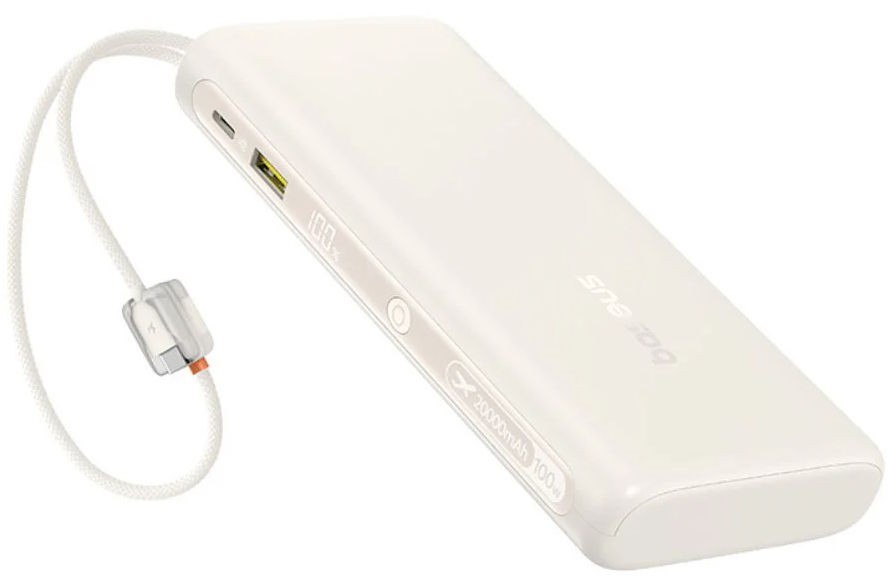 Портативный внешний аккумулятор Baseus EnerFill FC41 10000mAh 67W, Off-White (E0028P01) фото