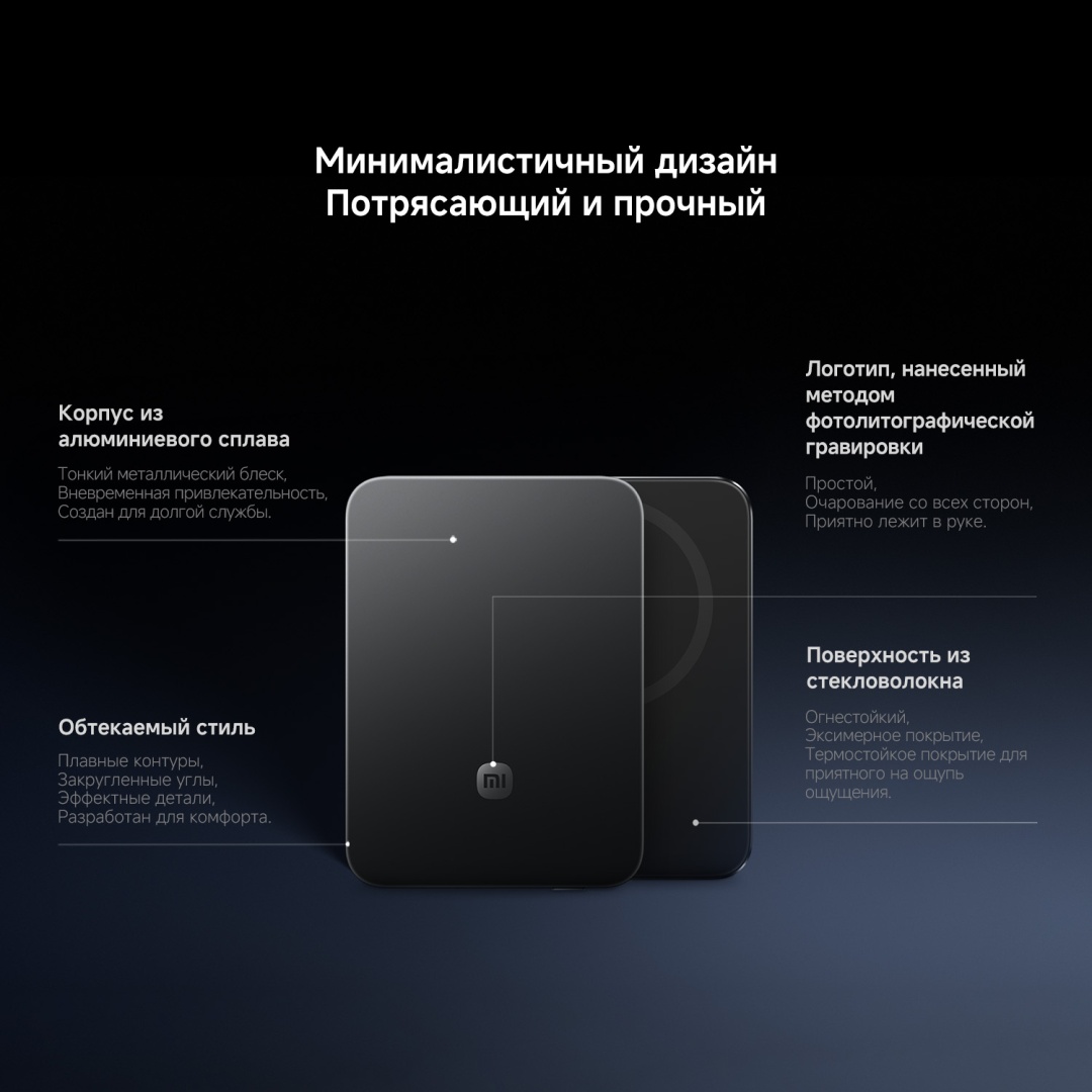 Портативный внешний аккумулятор Xiaomi UltraThin Magnetic Power Bank 5000 15W - Graphite Black (MDY-20-EB-BK) фото