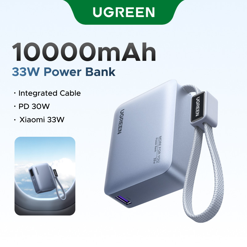 Мобильный аккумулятор UGREEN Power Bank, 10000mAh, 33W, 2С, PB584 (75173B) фото