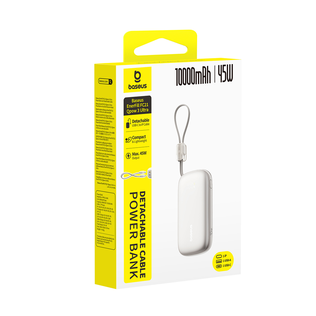 Портативный внешний аккумулятор Baseus EnerFill FC21 Qpow 3 Ultra, 10000mAh 45W - Titanium (E0027Q01) фото