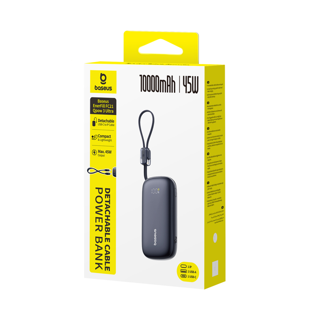 Портативный внешний аккумулятор Baseus EnerFill FC21 Qpow 3 Ultra, 10000mAh 45W - Black (E0027Q00) фото