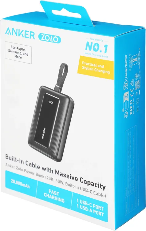 Портативный внешний аккумулятор Anker 20000mAh - Черный (A1689H11) фото