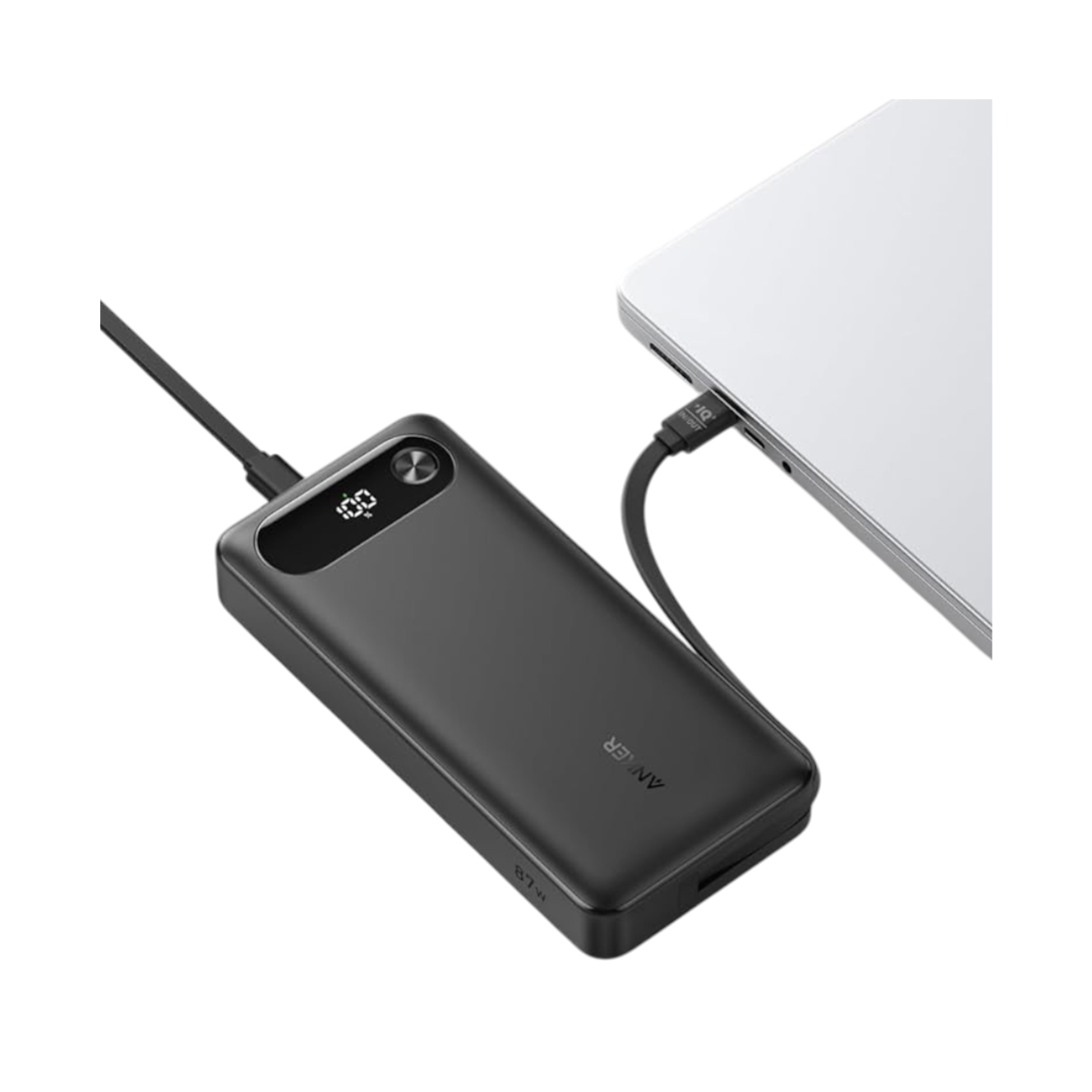Портативный внешний аккумулятор Anker 20000mAh Черный (72Wh, 87W, Built-In USB-C Cable) (A1383H11)  фото