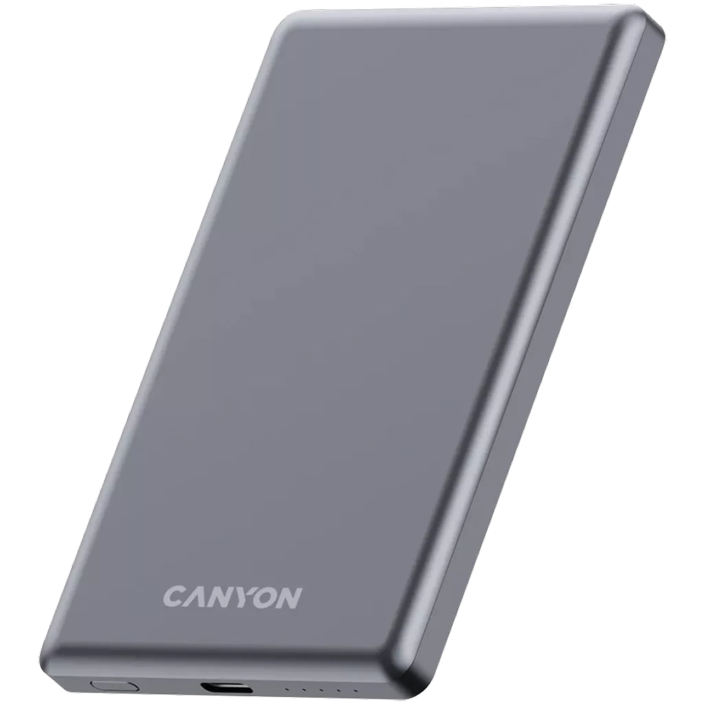 Power Bank CANYON OnPower 505 slim Magnetic 5000 mAh PD20W Dark Grey (CNS-CPB505DG) фото