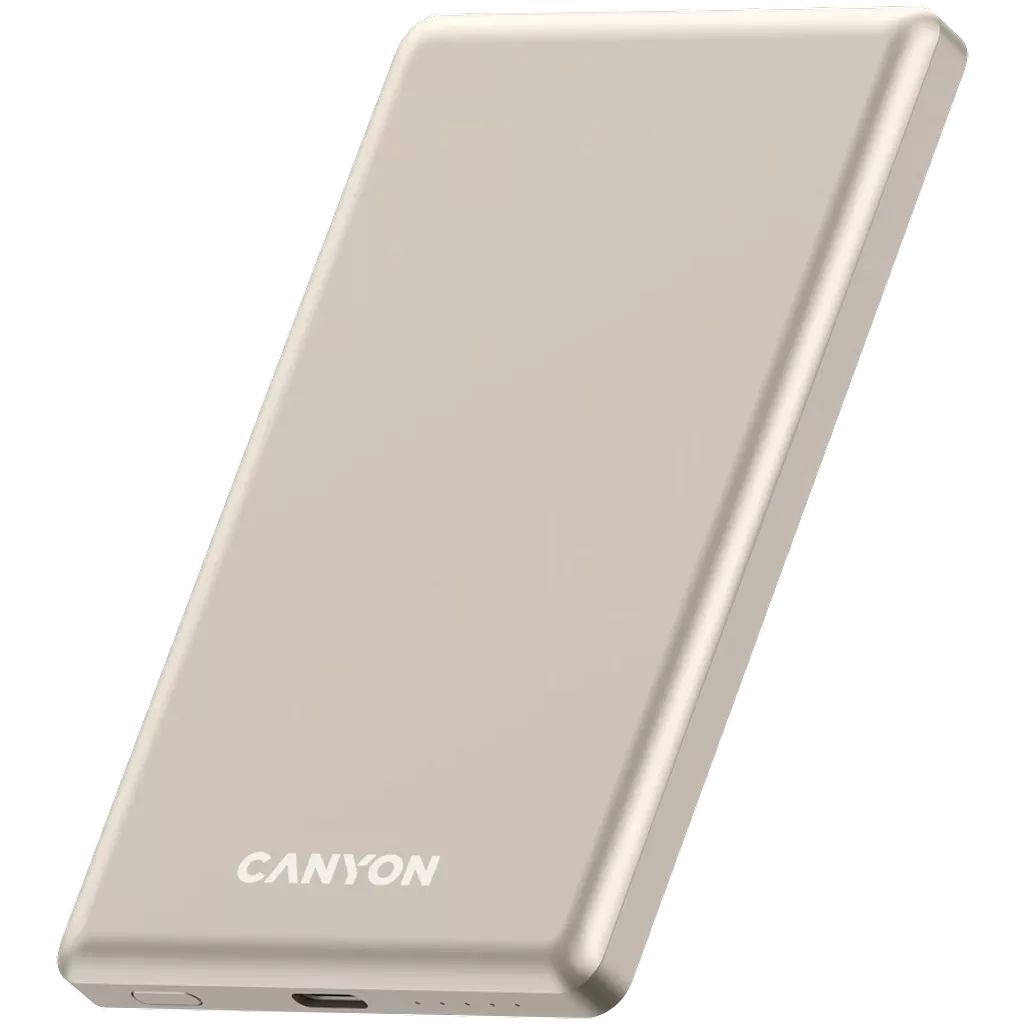 Power bank CANYON OnPower 505 slim Magnetic 5000 mAh PD20W Beige (CNS-CPB505BE) фото