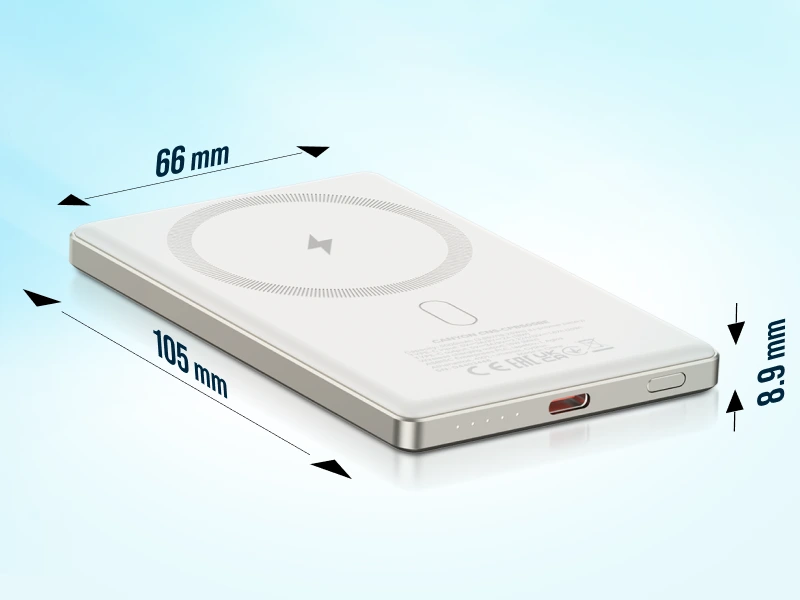 Power bank CANYON OnPower 505 slim Magnetic 5000 mAh PD20W Beige (CNS-CPB505BE) фото