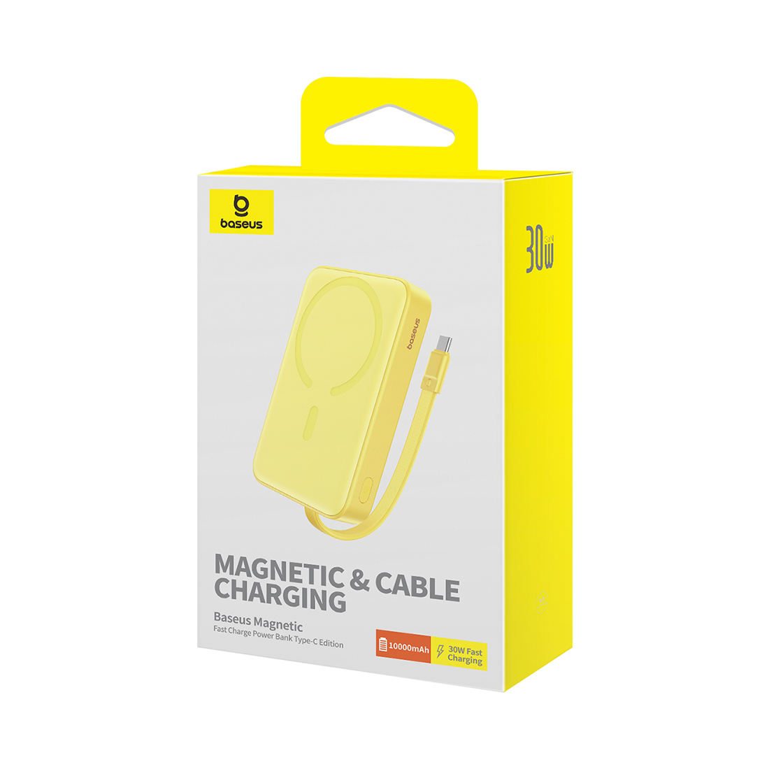 Портативный внешний аккумулятор Baseus Magnetic Mini, 10000mAh 30W - Lemon Yellow (P1002210BY23-00) фото