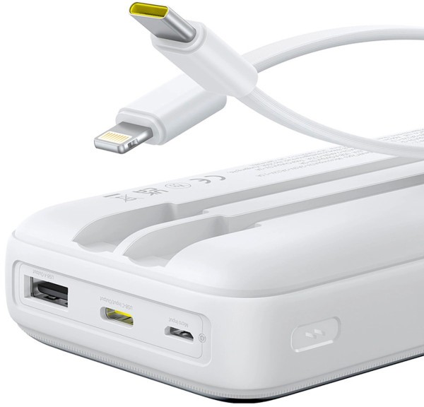 Портативный внешний аккумулятор Baseus Lipow, 20000mAh 22.5W - White (P10079102213-00) фото