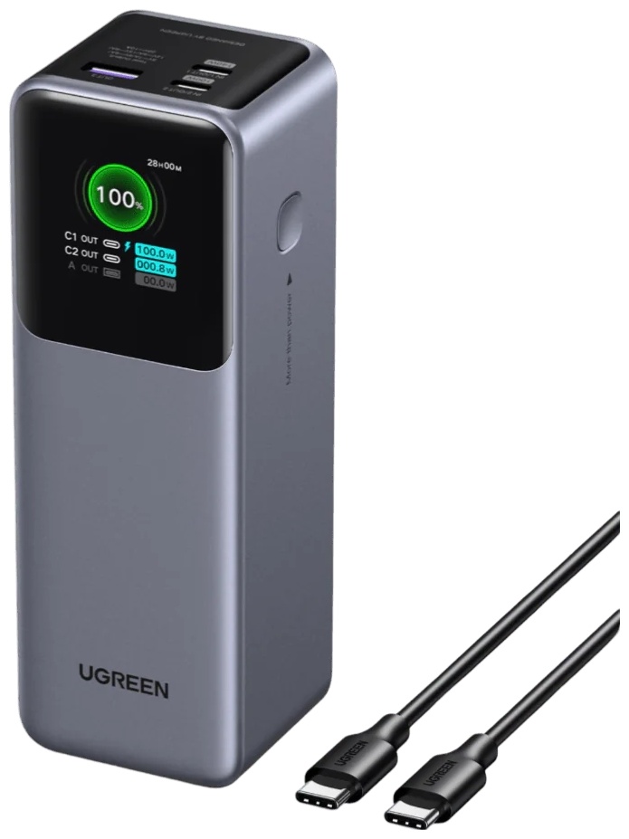 Мобильный аккумулятор UGREEN Power Bank, 25000mAh, DigitalDisplay, 200W, PB728 (75702B)  фото