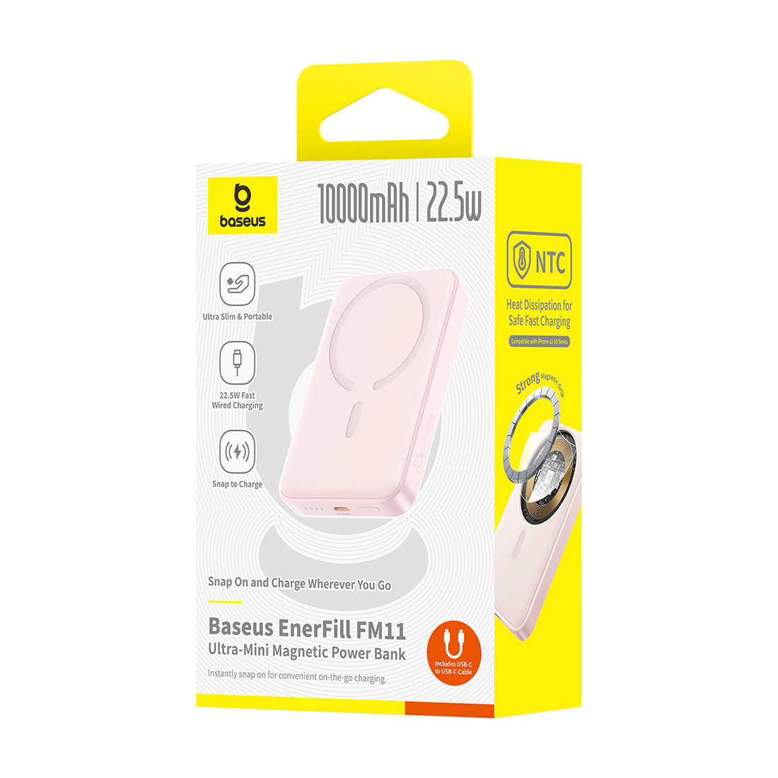Портативный внешний аккумулятор Baseus EnerFill FM11 Ultra-Mini, 10000mAh 22.5W - Pink (E0026601) фото