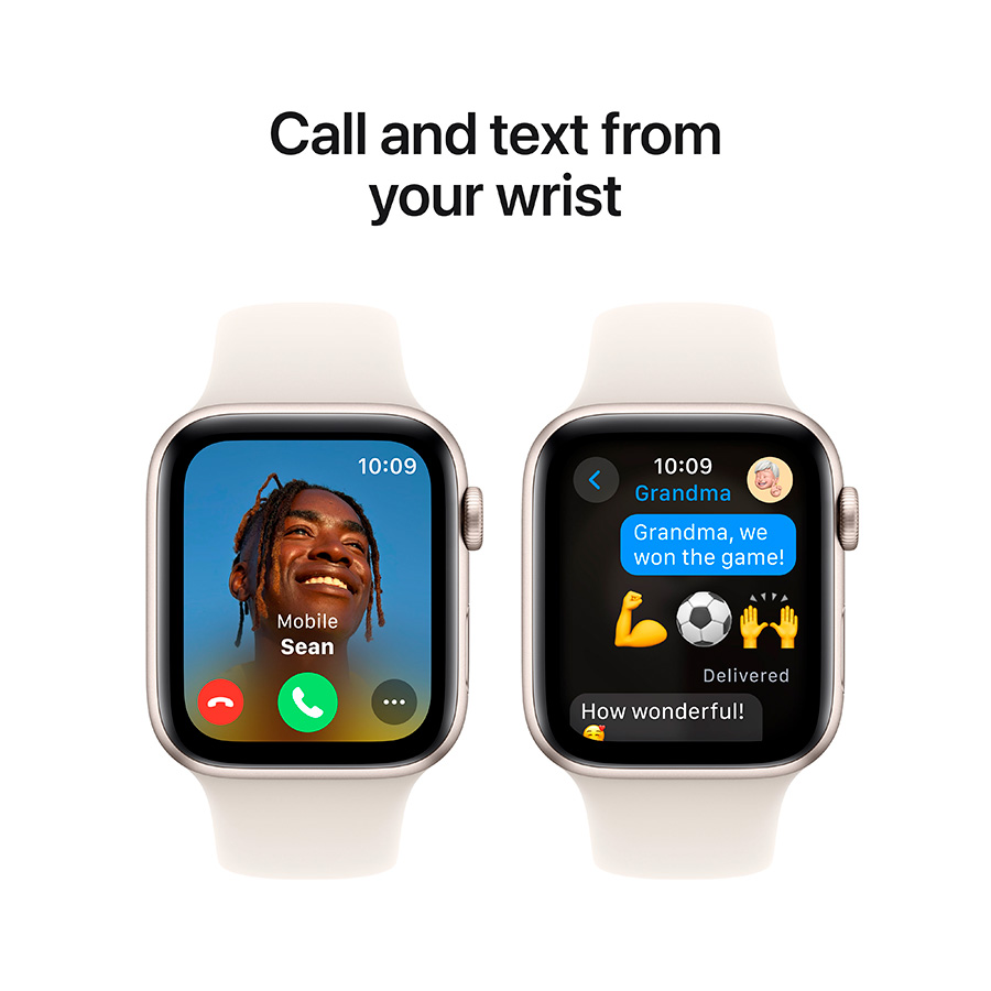 Смарт-часы Apple Watch SE&nbsp;<span style="font-family: "Proxima Nova Cn Lt"; font-size: 16px;">GPS 44mm&nbsp;</span>Starlight Aluminium Case with Starlight Sport Band - S/М (MXEU3QI/A) фото