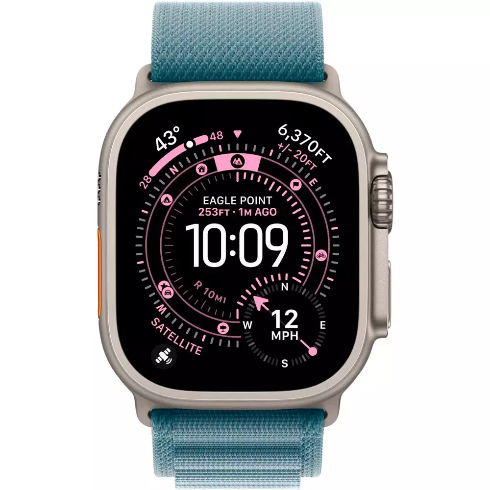 Смарт часы Apple Watch Ultra 3 GPS + Cellular 49mm Natural Titanium Case with Light Blue Alpine Loop - Large (MEWP4QR/A) фото