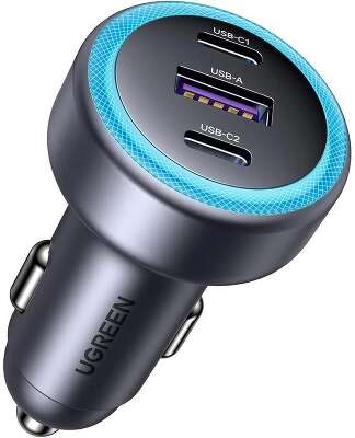 Автомобильное ЗУ Ugreen EC703 2*USB-C PD+USB-A 75W Fast Car Charger (35024) фото
