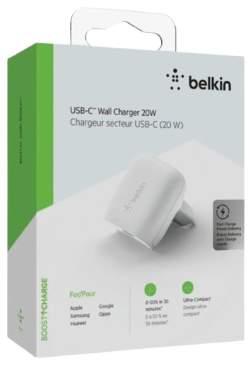 Сетевое зарядное устройство Belkin USB-C Wall Charger 20W белый (WCA003vfWH) фото